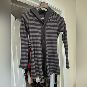 Calvin Klein Striped, Hooded Cardigan